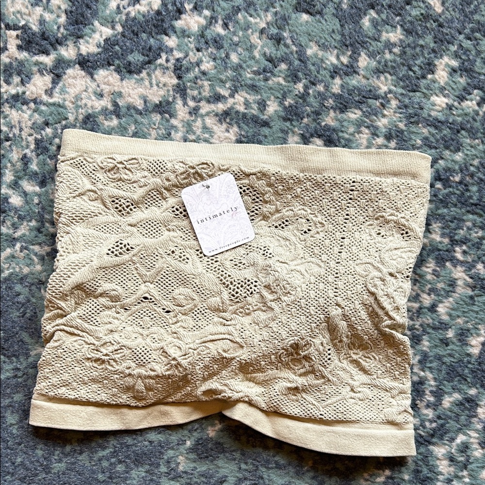 Free People Lace Tube Top in Beige
